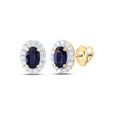 1/6CTW-DIA CN 5X3MM OV-BS NAT GEM STUD EARRING